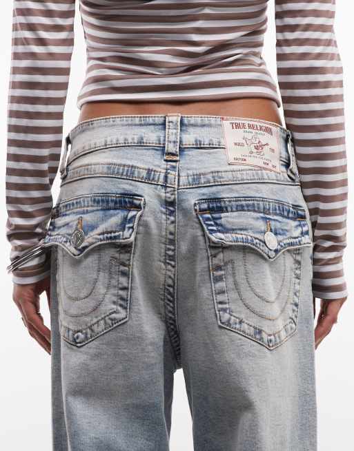 True Religion - Bailey - Jeans bombati lavaggio indaco chiaro sbiadito, 4 di 5