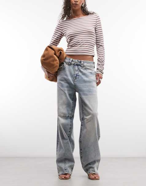True Religion - Bailey - Jeans med tøndeformede ben i falmet, lys indigoblå vask - view 1