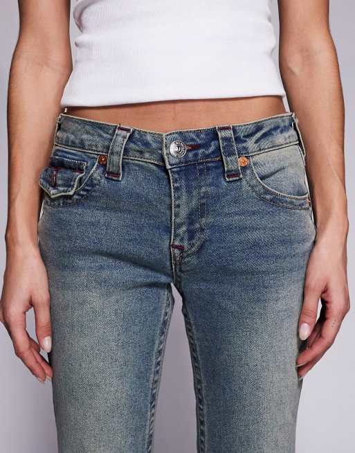 True Religion – Becca Big T – Bootcut-Jeans in verwaschenem Mittelblau mit niedrigem Bund, 4 von 5