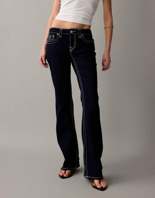 True Religion – Becca – Indigoblå, utsvängda jeans med medelhög midja, dubbla sömmar och fickor, 4 av 7
