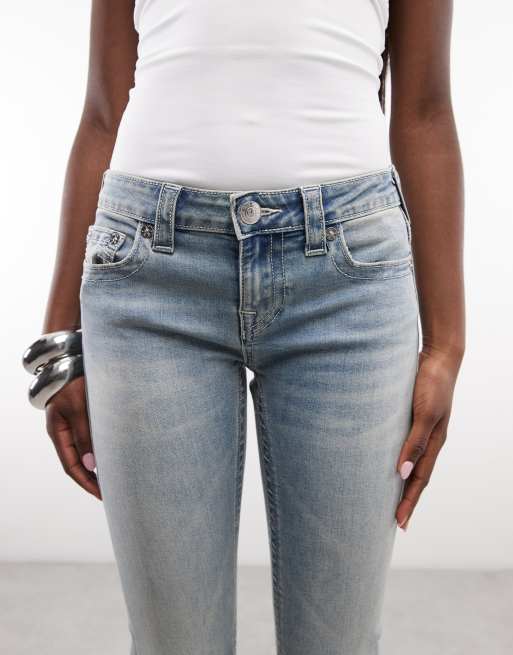True Religion - Becca - Jeans bootcut a vita medio alta con tasche con patta lavaggio blu scuro, 4 di 5