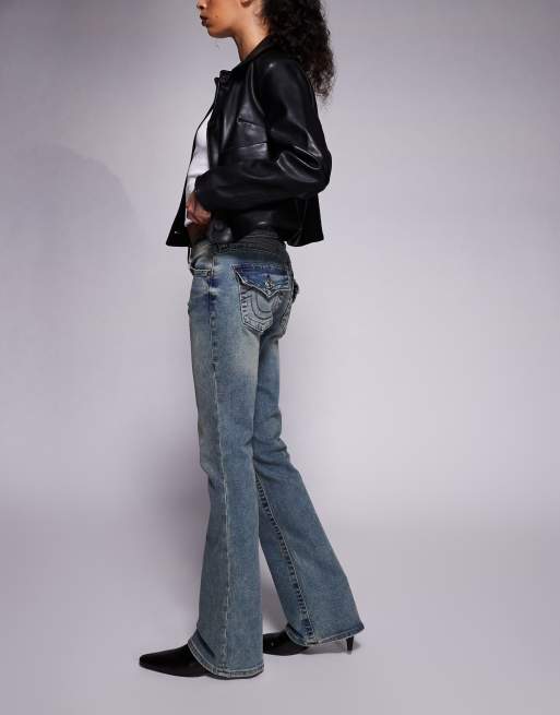 True Religion – Becca – Niebieskie jeansy bootcut Big T z niskim stanem, 2 z 5
