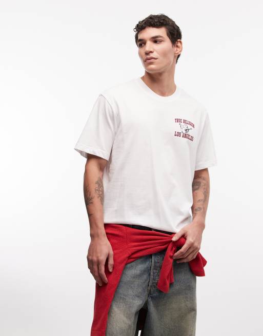 True Religion – Biały, siateczkowy T-shirt z motywem Buddy, 3 z 5