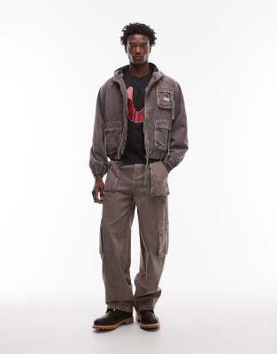 True Religion Big T Baggy Cargo Jeans In Brown