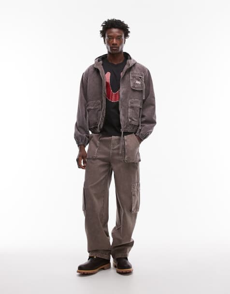 True Religion Big T baggy cargo jeans in brown wash - view 1