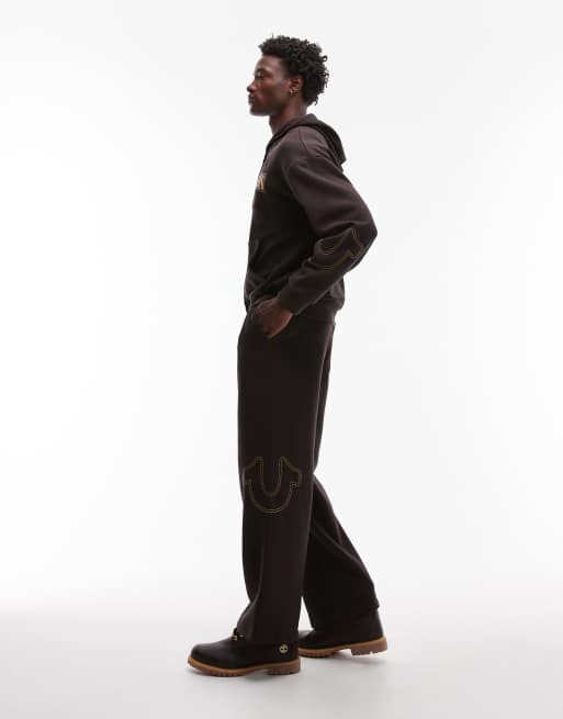 True Religion - Big T - Brune og baggy joggingbukser med logo - Del af sæt, 2 af 5