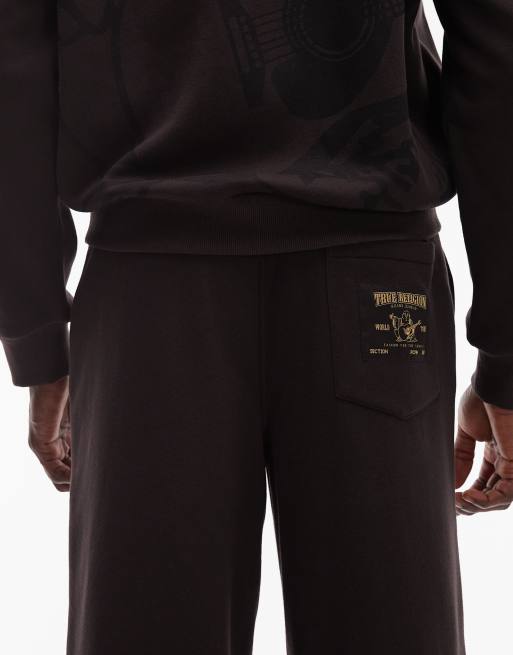 True Religion - Big T - Brune og baggy joggingbukser med logo - Del af sæt, 4 af 5