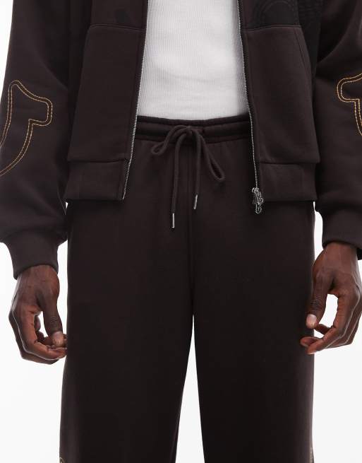 True Religion - Big T - Brune og baggy joggingbukser med logo - Del af sæt, 5 af 5
