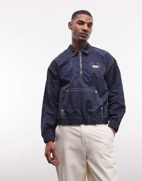 True Religion - Big T - Giacca in nylon blu indaco - view 1
