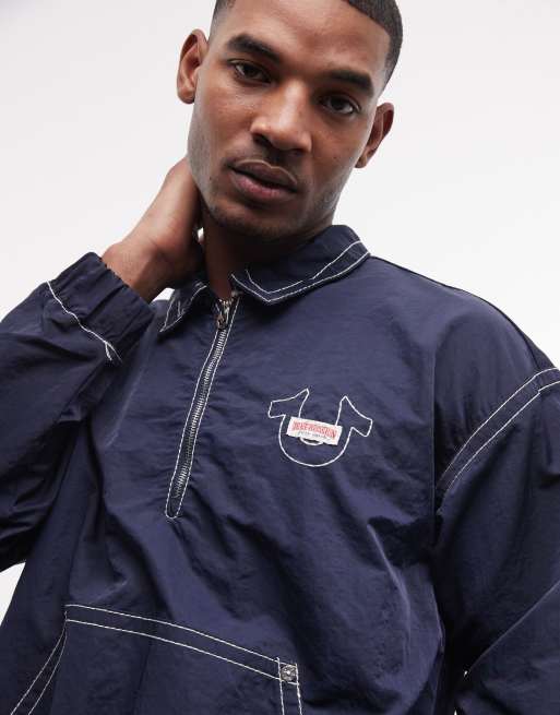 True Religion – Big T – Nylon-Pulloverjacke in Indigoblau, 4 von 5