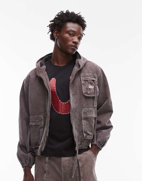 True Religion – Big T – Sprana brązowa kurtka robocza z kapturem - view 1