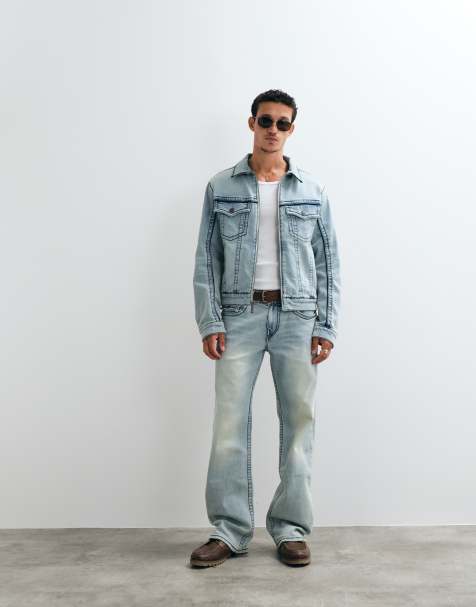 True Religion Billy Flap-Pocket Straight-Fit Denim-Jeans-Kombiteil in hellblau gewaschen - view 1