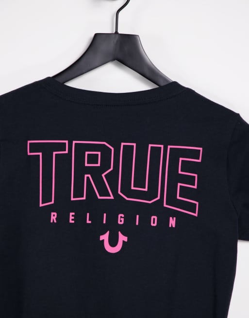 black and pink true religion shirt