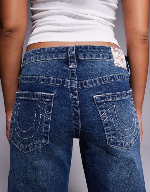 True Religion - Bobbi - Baggy jeans in blauw met donkere wassing, 5 van 5