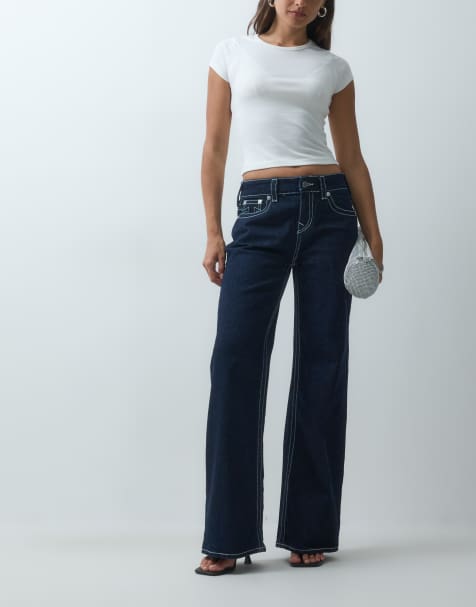 True Religion bobbi baggy jeans in dark blue wash - view 1