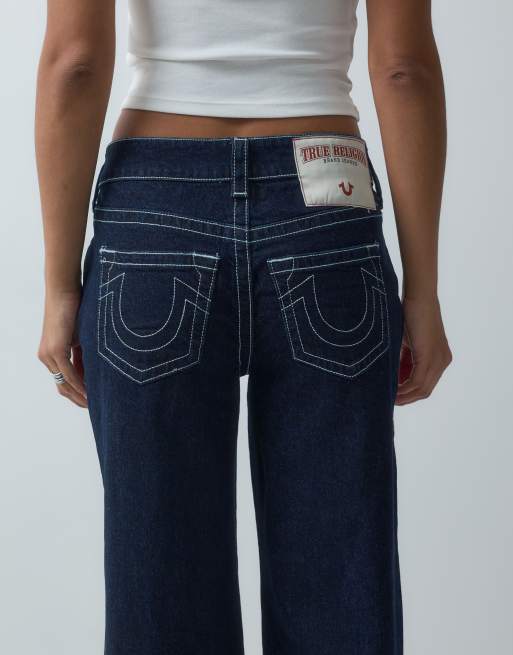 True Religion bobbi baggy jeans in dark blue wash, 3 of 5