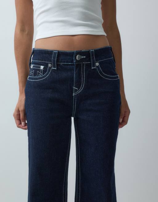 True Religion bobbi baggy jeans in dark blue wash, 4 of 5