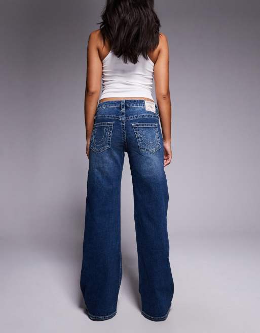 True Religion Bobbi baggy jeans in dark wash blue