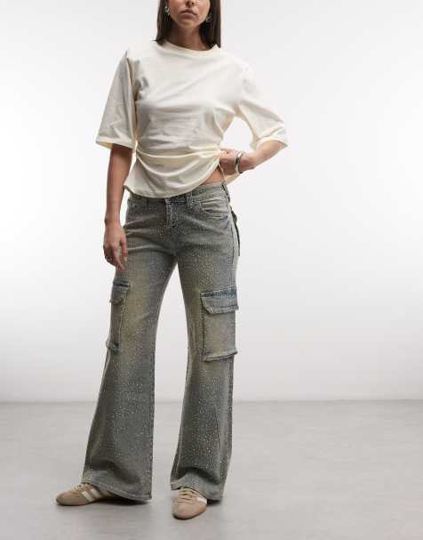 True Religion – Bobbi – Jasnoniebieskie bojówki ze strasami - view 1
