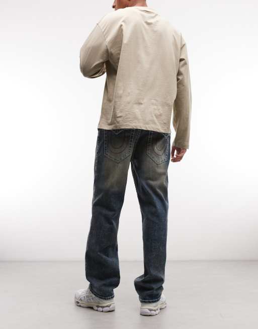 True Religion – Bobby Big T – Mörkblå, tvättade skaterjeans, 2 av 5