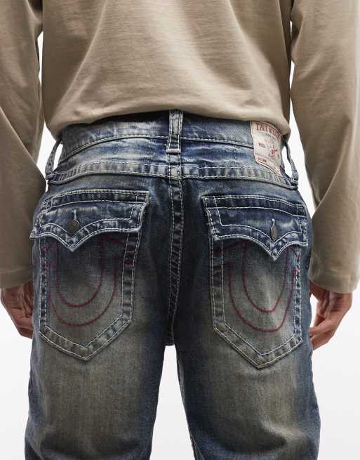 True Religion – Bobby Big T – Mörkblå, tvättade skaterjeans, 4 av 5