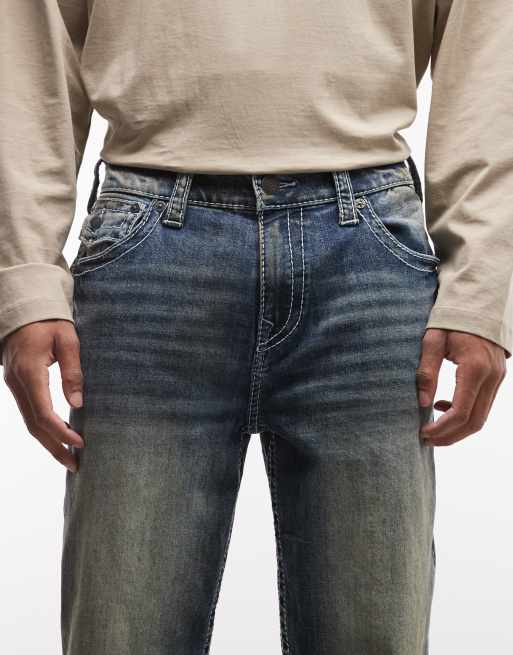 True Religion – Bobby Big T – Mörkblå, tvättade skaterjeans, 5 av 5