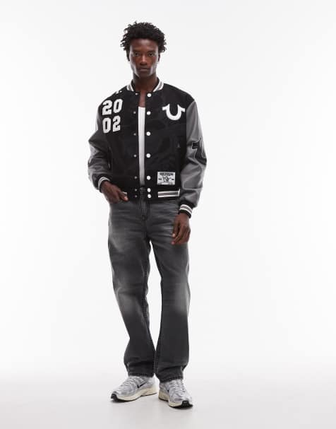 True Religion – Bobby Super T – Baggy-Jeans in grauer Waschung mit Pattentaschen - view 1