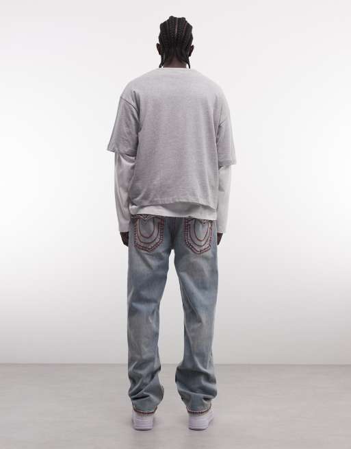 True Religion - Bobby Super T - Jeans skate lavaggio blu chiaro, 2 di 5