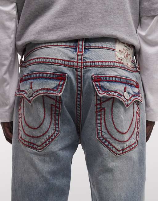 True Religion – Bobby Super T – Ljusblå, tvättade skaterjeans, 4 av 5