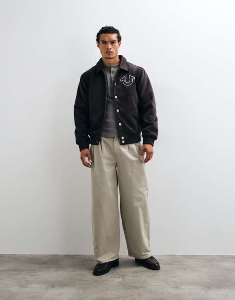 True Religion bomberjacka i mocka med logga bak i brunt - view 1