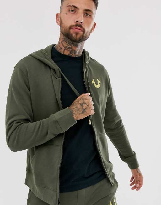 True religion store khaki hoodie