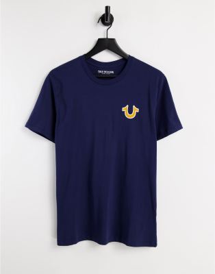 Tシャツ・カットソー True Religion Hustle T-shirt Navy NEW! TRUE RELIGION 100% COTTON T-SHIRT BLACK & BLUE Sz SMALL