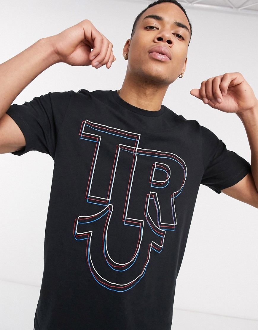 True Religion - Buddha - T-shirt con stampa digitale-Nero