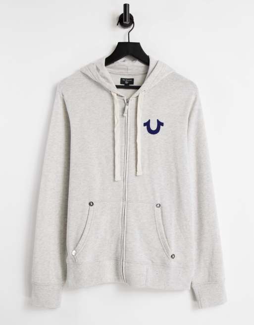 True Religion classic logo zip up hoodie