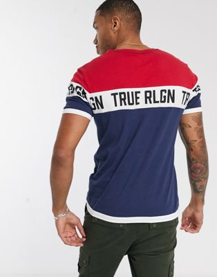 red white and blue true religion shirt