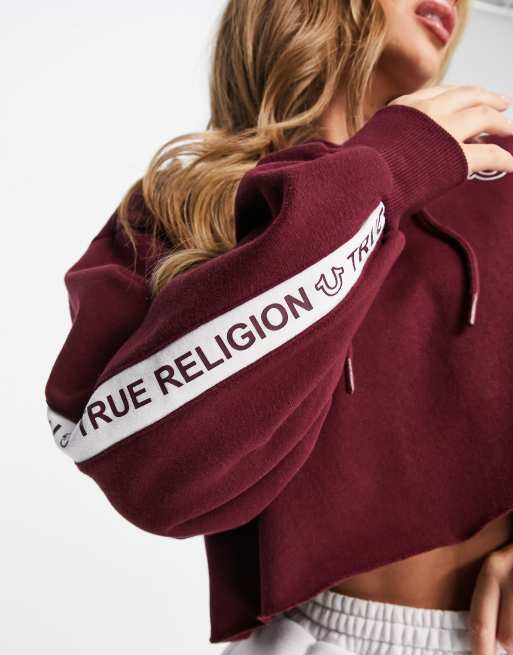 True religion hot sale burgundy hoodie