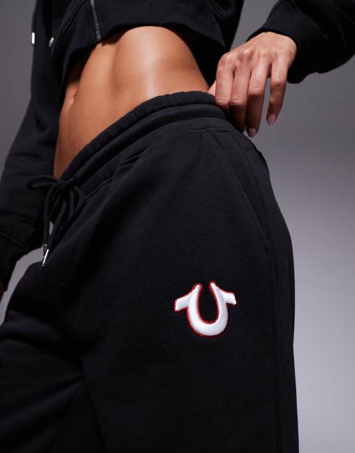 True Religion – Czarne luźne joggersy z haftowanym logo z tyłu, 5 z 5
