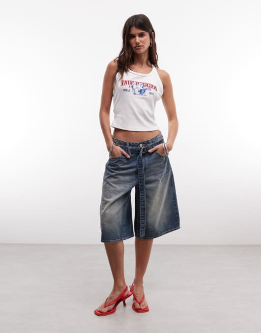 True Religion débardeur dos nageur blanc avec logo classique orné de cristaux, 3 de 4