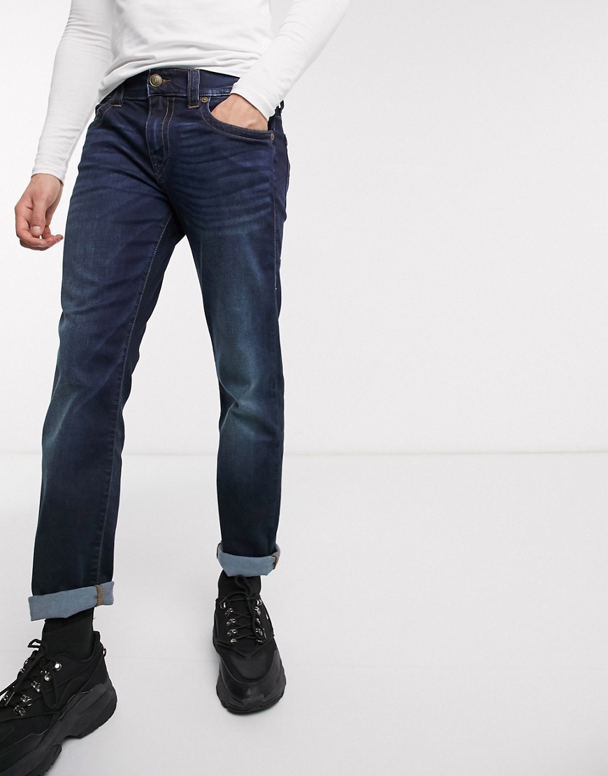 True Religion - Geno - Jeans dritti con interno gamba da 32 senza patte-Blu