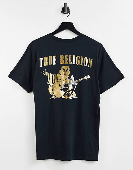 True Religion gold big buddha logo crew neck t-shirt | ASOS