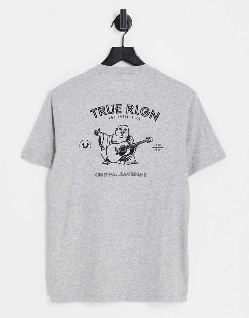 true religion - grå t-shirt med tryck baktill-grå/a