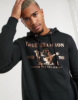 black and gold true religion hoodie