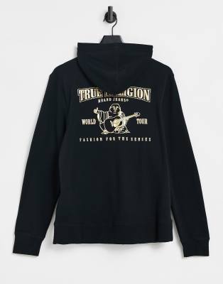 true religion t shirt black and gold