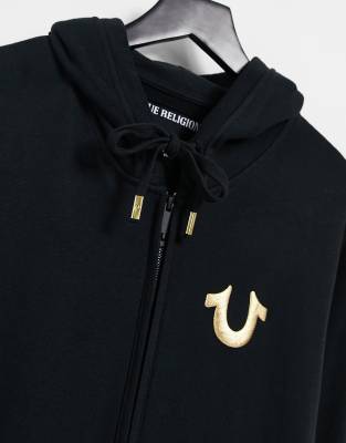 true religion black and gold sweater