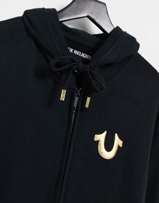 True religion black store gold logo sweatshirt