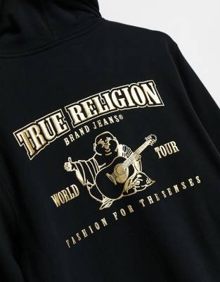 true religion black gold logo sweatshirt