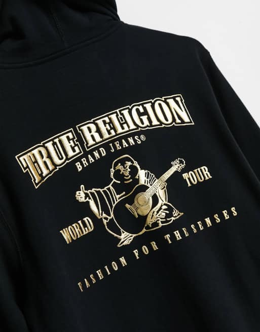 True religion black store gold logo sweatshirt