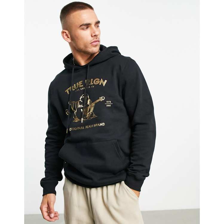 True religion black store and gold sweatshirt