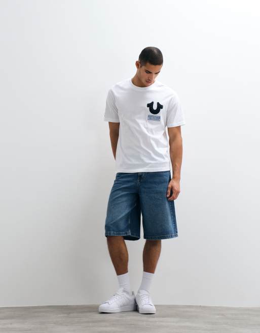 True Religion - Horseshoe - T-shirt bianca a maniche corte con grafica sul retro, 2 di 5