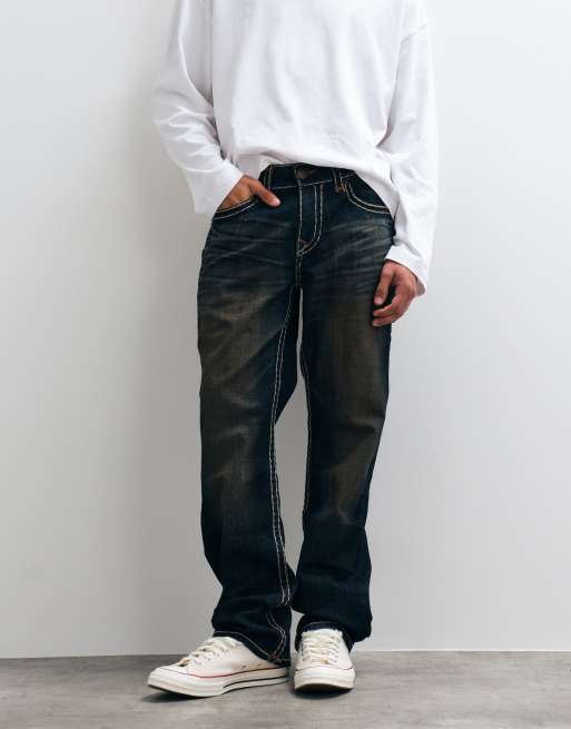 True Religion jean droit Ricky à poches à rabat en denim bleu foncé, 5 de 5